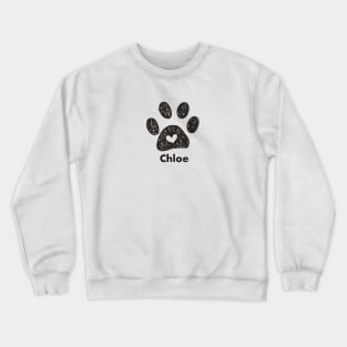 Chloe name made of hand drawn paw prints Crewneck Sweatshirt